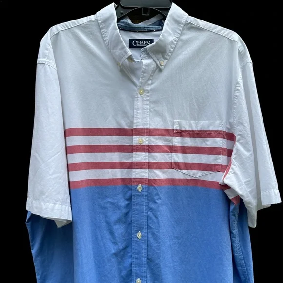 Chaps Short Sleeve Patriotic Shirt Size XXL - Picture 5 of 12